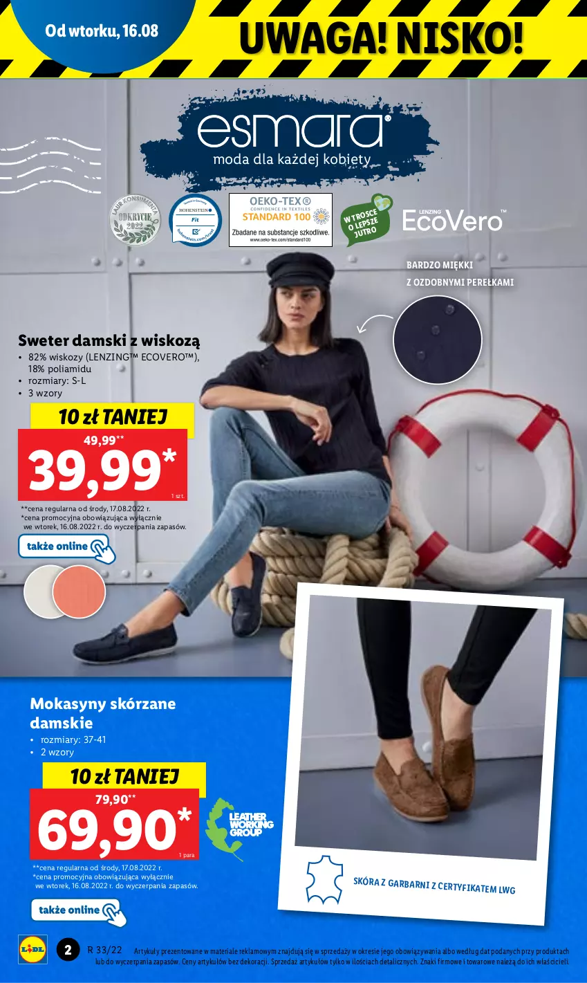 Gazetka promocyjna Lidl - GAZETKA - ważna 16.08 do 20.08.2022 - strona 4 - produkty: Moda, Mokasyny, Sweter, Waga