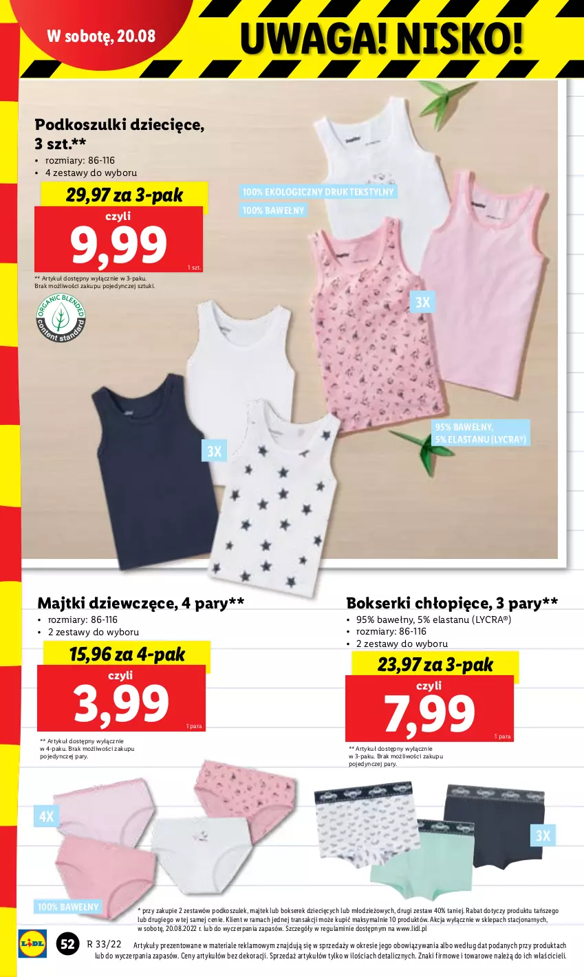 Gazetka promocyjna Lidl - GAZETKA - ważna 16.08 do 20.08.2022 - strona 54 - produkty: Bokserki, Control, Dzieci, Kosz, Majtki, Podkoszulek, Rama, Ser, Serek, Tran, Waga