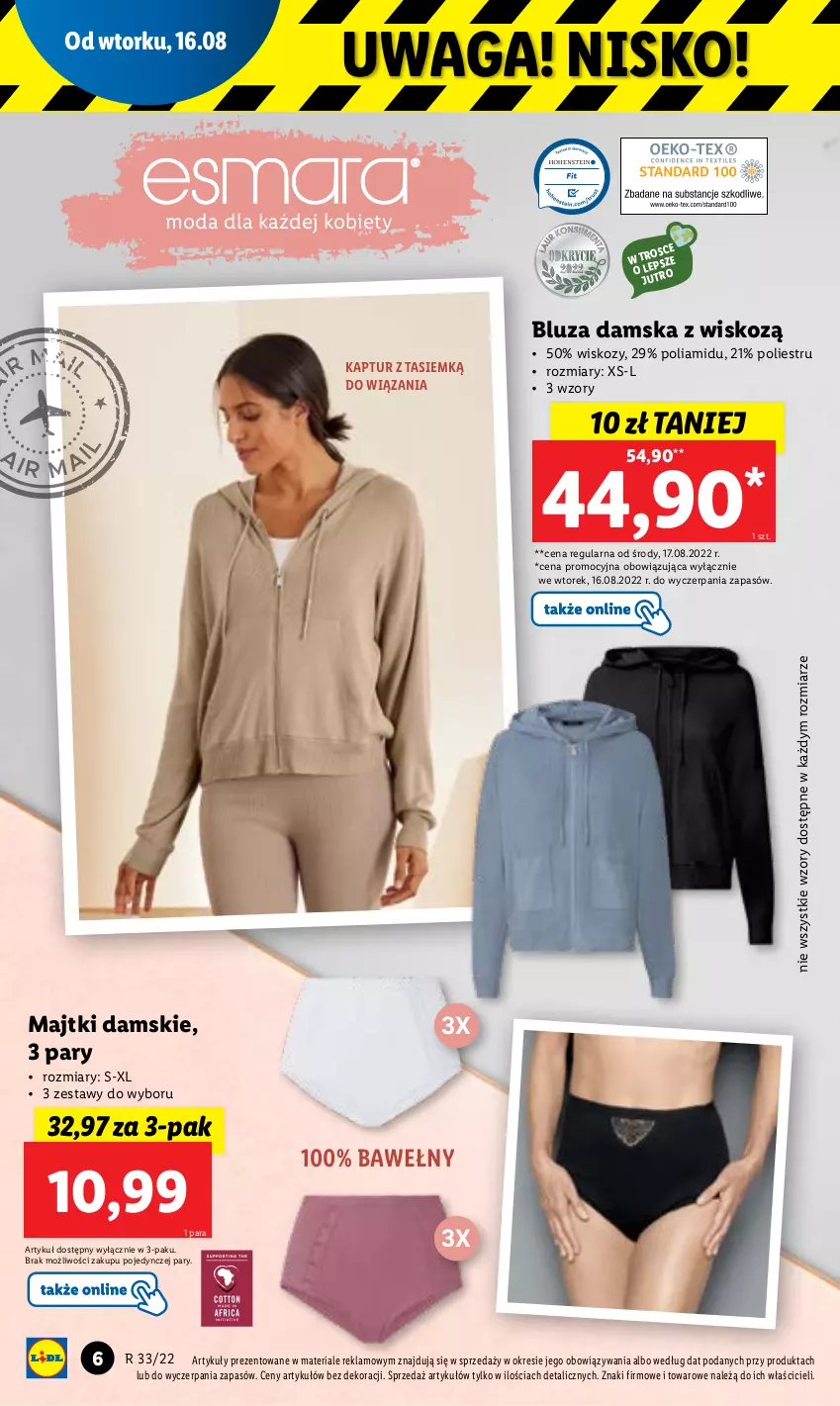 Gazetka promocyjna Lidl - GAZETKA - ważna 16.08 do 20.08.2022 - strona 8 - produkty: Bluza, Majtki, Moda, Waga