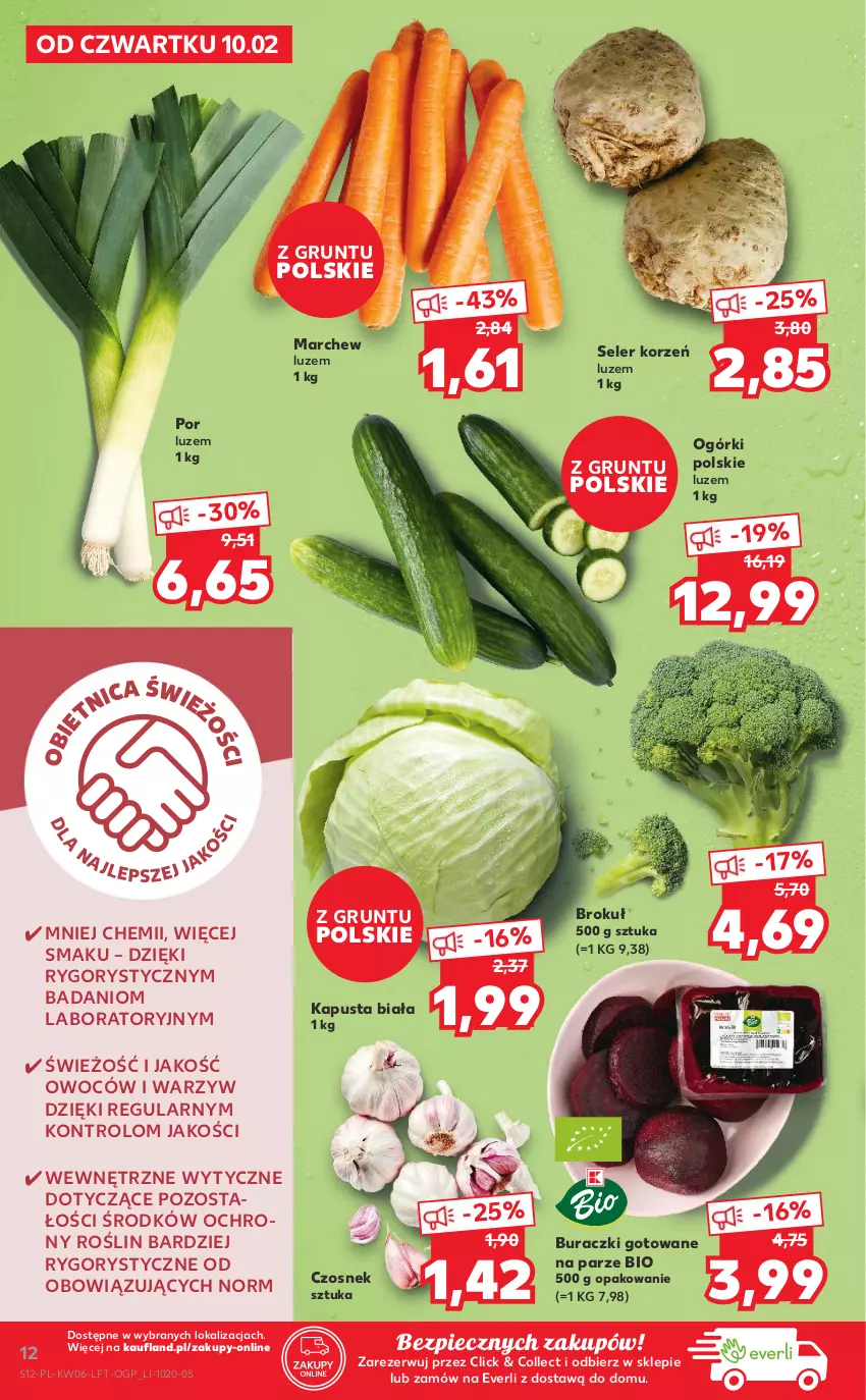 Gazetka promocyjna Kaufland - OFERTA TYGODNIA - ważna 10.02 do 16.02.2022 - strona 12 - produkty: Buraczki, Czosnek, Danio, Grunt, Piec, Por, Seler korzeń