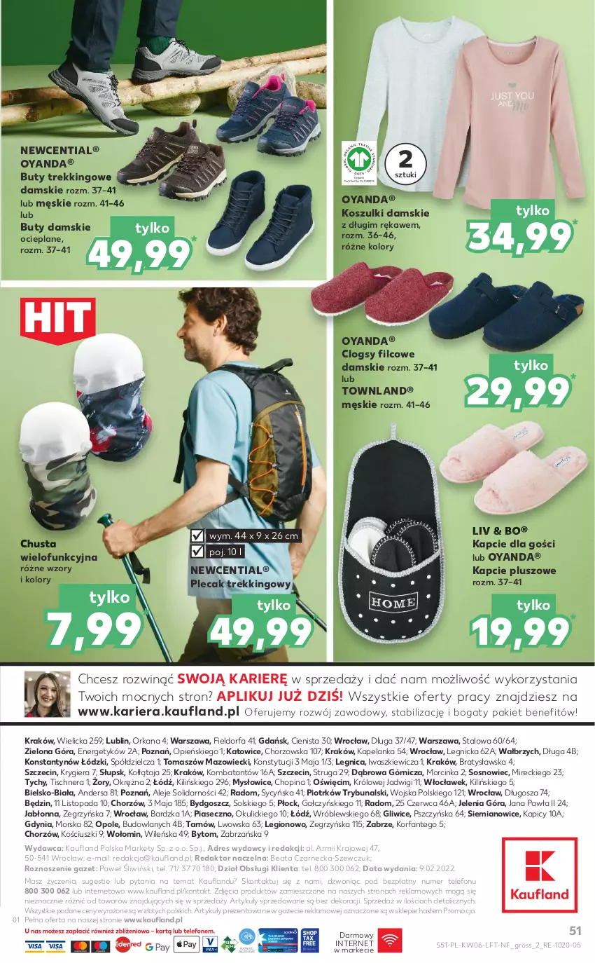 Gazetka promocyjna Kaufland - OFERTA TYGODNIA - ważna 10.02 do 16.02.2022 - strona 51 - produkty: Buty, Chusta, Clogsy, Dres, Fa, Inka, Kapcie, Kosz, Orka, Plecak, Sos, Telefon, Top