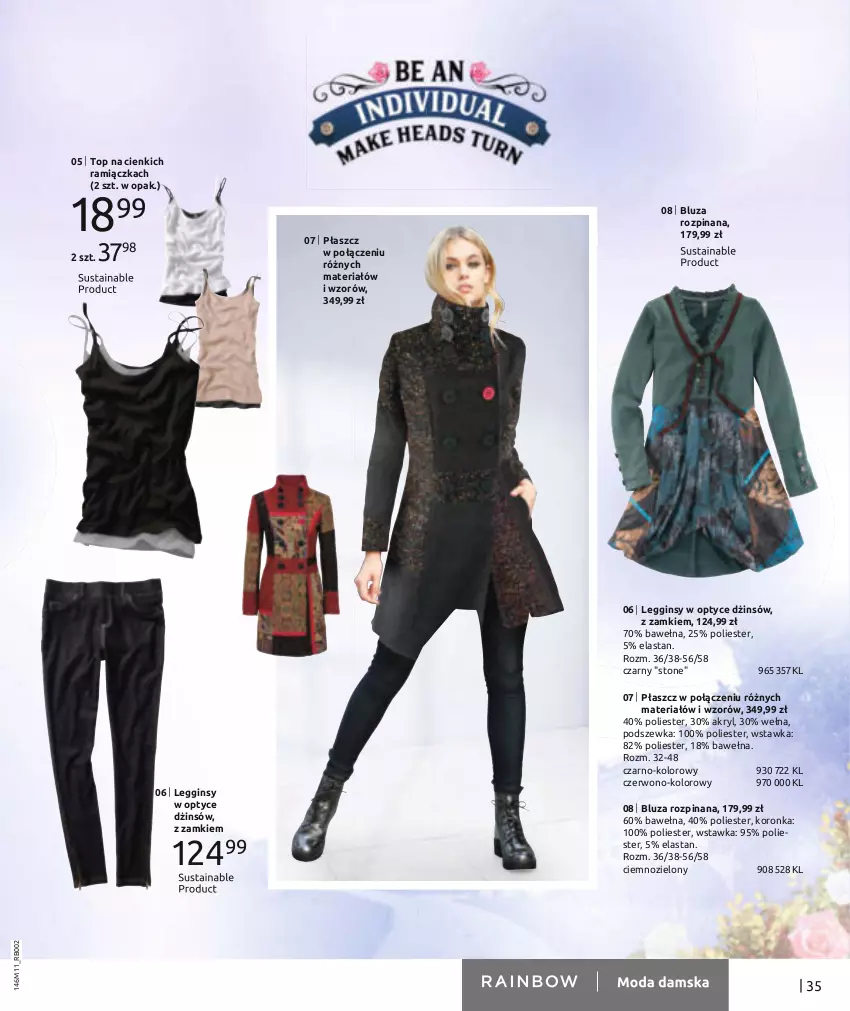 Gazetka promocyjna Bonprix - Olśniewaj swoim blaskiem - ważna 22.11.2022 do 22.05.2023 - strona 37 - produkty: Bluza, Gin, Legginsy, Płaszcz, Top, Wełna