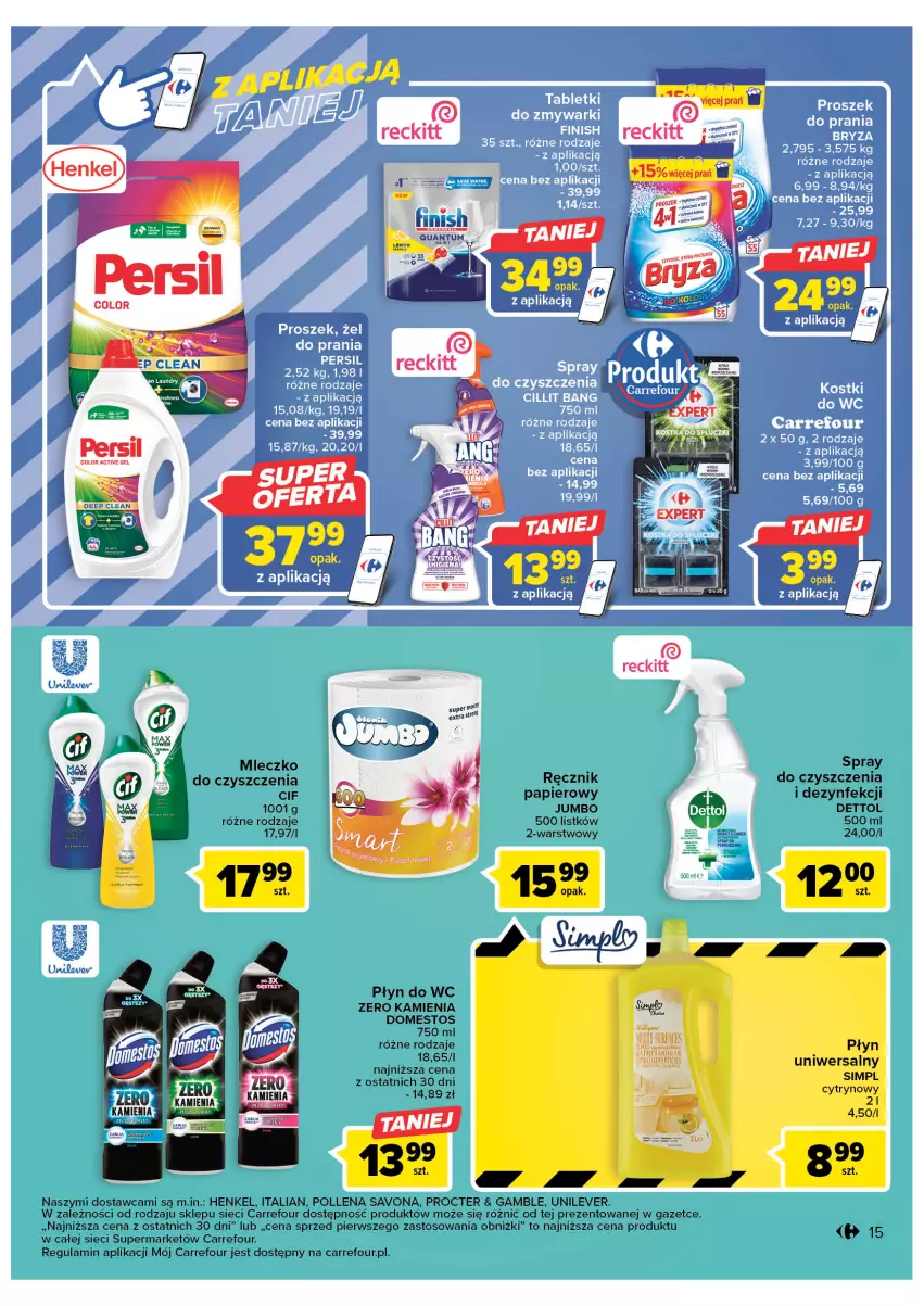 Gazetka promocyjna Carrefour - Gazetka Market - ważna 21.02 do 04.03.2023 - strona 17 - produkty: Cif, Dettol, Domestos, Mleczko, Papier, Płyn do wc, Ręcznik, Spray do czyszczenia