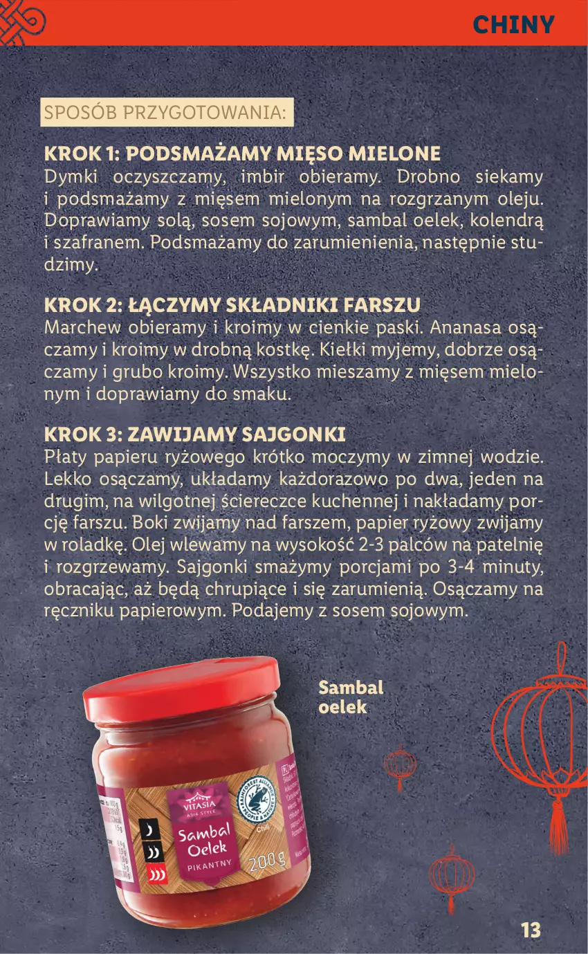 Gazetka promocyjna Lidl - KATALOG VITASIA - ważna 22.01 do 29.01.2022 - strona 13 - produkty: Ananas, Fa, Imbir, Kiełki, LG, Mięso, Mięso mielone, Nuty, Olej, Papier, Papier ryżowy, Por, Ręcznik, Rum, Ryż, Sajgonki, Sok, Sos, Szafran