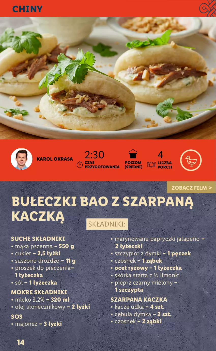 Gazetka promocyjna Lidl - KATALOG VITASIA - ważna 22.01 do 29.01.2022 - strona 14 - produkty: Bułeczki, Cebula, Cukier, Czosnek, Drożdże, Kaczka, Majonez, Mąka, Mąka pszenna, Mleko, Ocet, Ocet ryżowy, Olej, Olej słonecznikowy, Piec, Pieprz, Por, Proszek do pieczenia, Ryż, Sól, Sos, Tarta