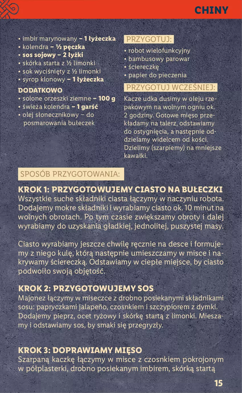 Gazetka promocyjna Lidl - KATALOG VITASIA - ważna 22.01 do 29.01.2022 - strona 15 - produkty: Bułeczki, Gry, Imbir, Kawa, Kolendra, Majonez, Mięso, Ocet, Ocet ryżowy, Olej, Olej słonecznikowy, Orzeszki, Orzeszki ziemne, Papier, Papier do pieczenia, Piec, Pieprz, Plasterki, Robot, Ryż, Sok, Sos, Sos sojowy, Syrop, Talerz, Tarta