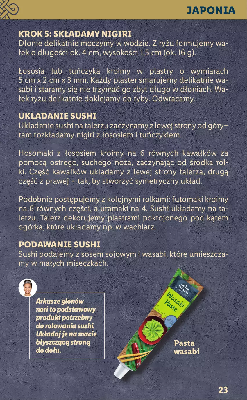 Gazetka promocyjna Lidl - KATALOG VITASIA - ważna 22.01 do 29.01.2022 - strona 23 - produkty: Kawa, Klej, Miseczka, Noż, Olej, Pasta wasabi, Rama, Rolki, Ryż, Sok, Sos, Sushi, Talerz, Tuńczyk, Wałek, Wasa