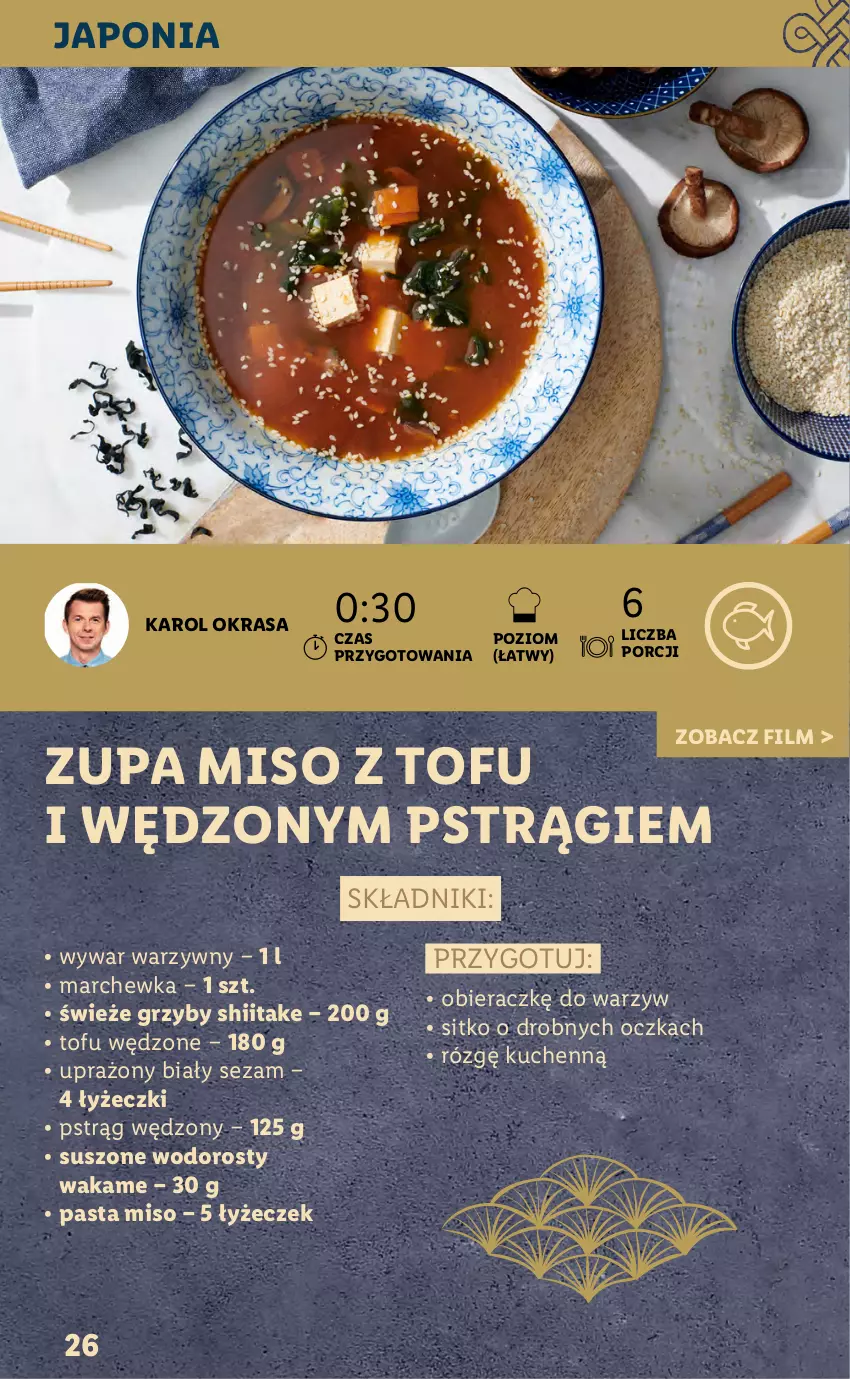 Gazetka promocyjna Lidl - KATALOG VITASIA - ważna 22.01 do 29.01.2022 - strona 26 - produkty: Grzyby, Grzyby shiitake, Marchewka, Por, Pstrąg, Pstrąg wędzony, Sezam, Sitko, Tofu, Zupa