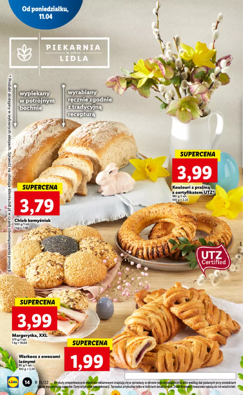 Gazetka promocyjna Lidl - GAZETKA - ważna 11.04 do 13.04.2022 - strona 14 - produkty: Chleb, Fa, HP, Koc