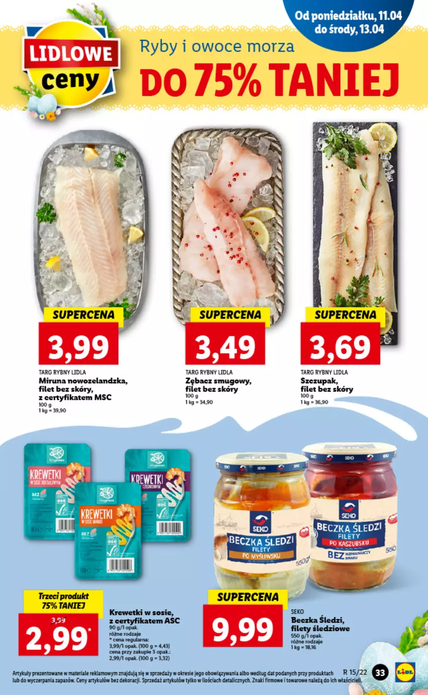 Gazetka promocyjna Lidl - GAZETKA - ważna 11.04 do 13.04.2022 - strona 33 - produkty: Miruna, Owoce, Owoce morza, Ryby i owoce morza, Zupa