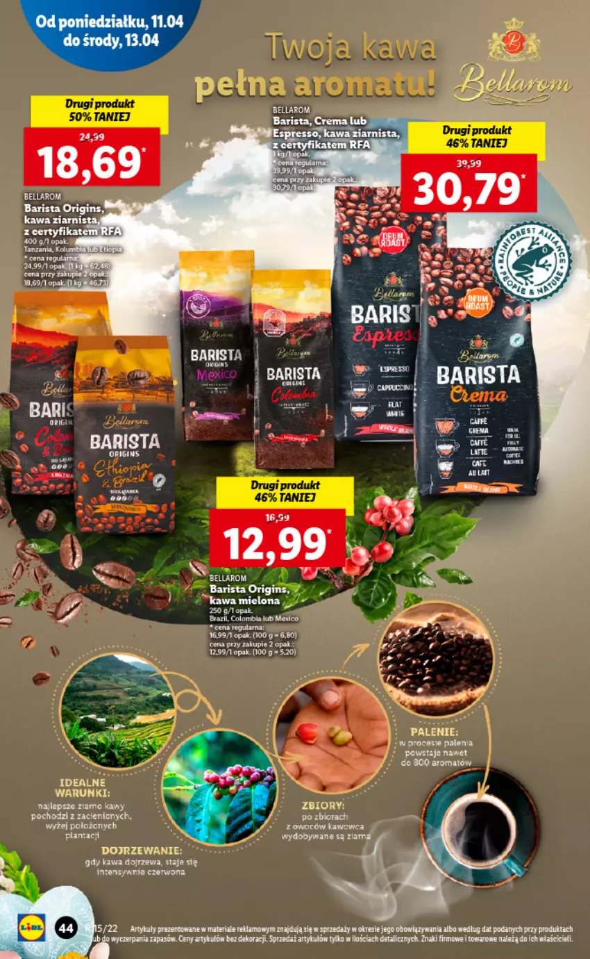 Gazetka promocyjna Lidl - GAZETKA - ważna 11.04 do 13.04.2022 - strona 44 - produkty: Fa, Gin, Kawa, Kawa mielona, Kawa ziarnista, LG, Por