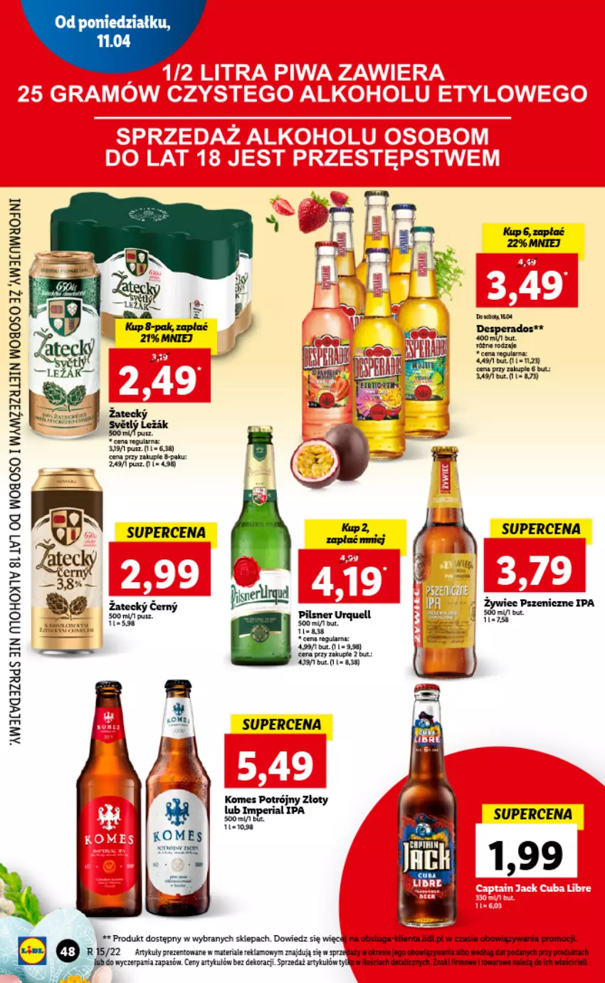 Gazetka promocyjna Lidl - GAZETKA - ważna 11.04 do 13.04.2022 - strona 48 - produkty: AEG, Desperados, Pilsner Urquell