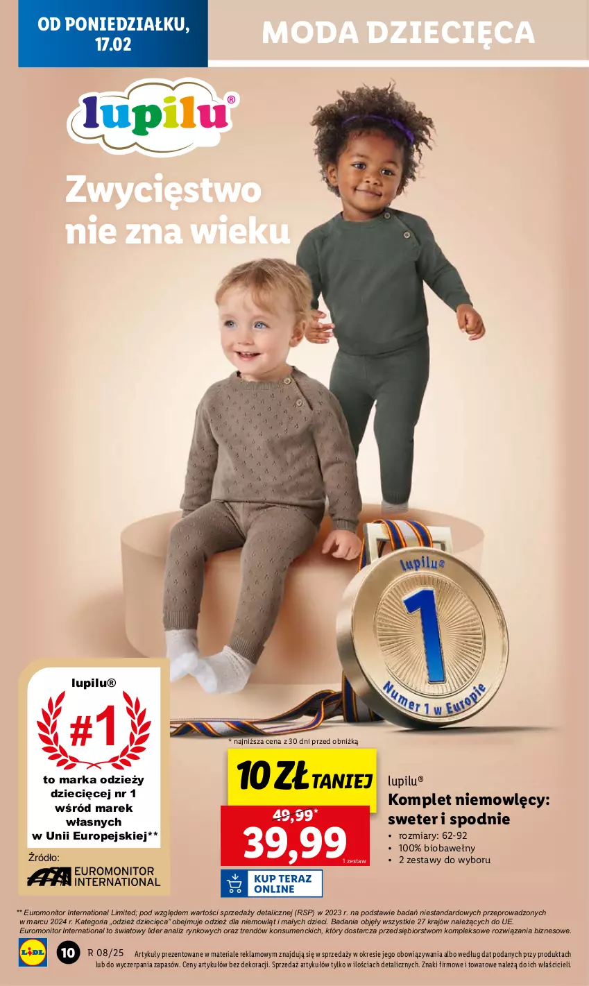 Gazetka promocyjna Lidl - GAZETKA - ważna 17.02 do 22.02.2025 - strona 10 - produkty: Dzieci, Moda, Monitor, Spodnie, Sweter