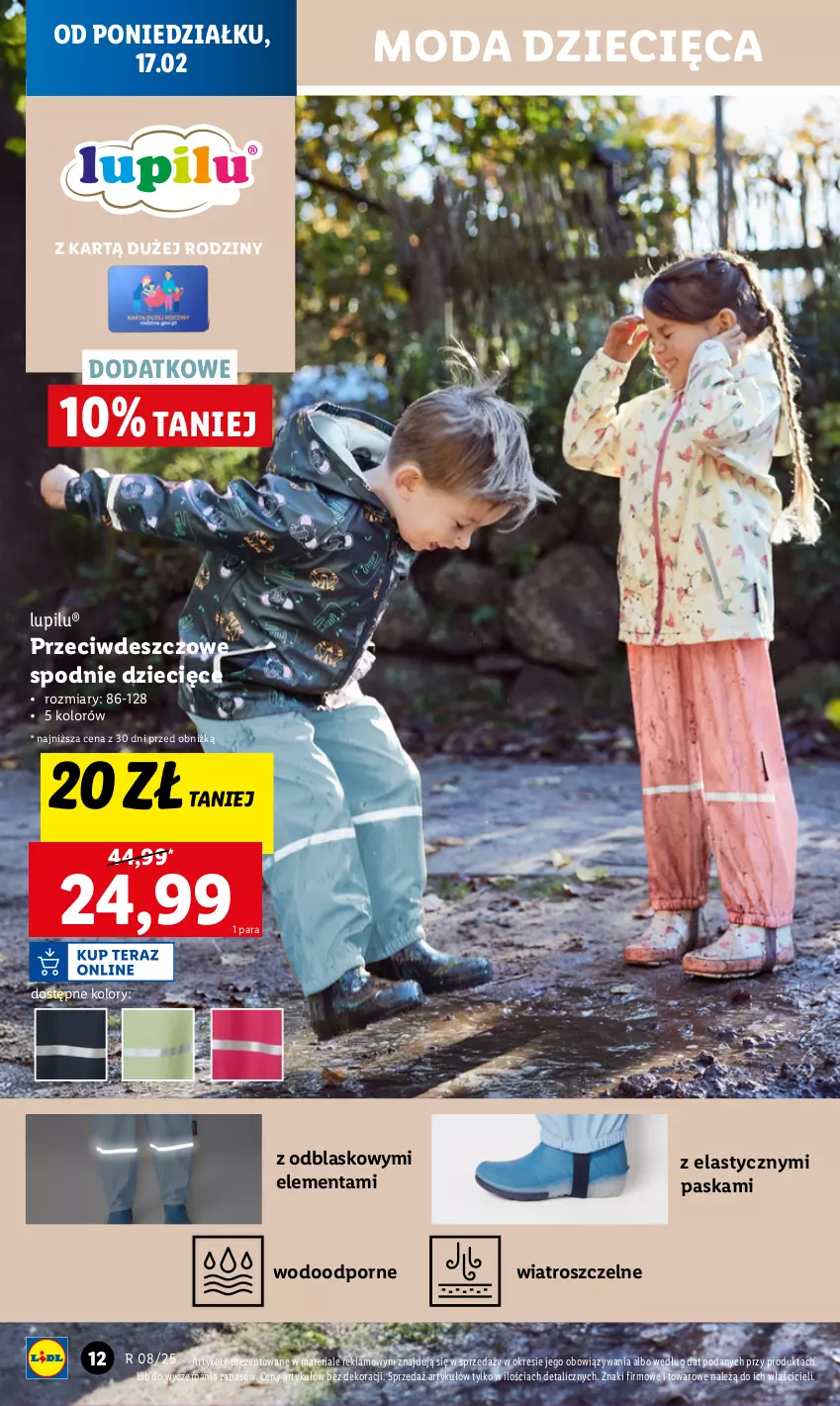 Gazetka promocyjna Lidl - GAZETKA - ważna 17.02 do 22.02.2025 - strona 12 - produkty: Chleb, Dzieci, Moda, Por, Ser, Spodnie