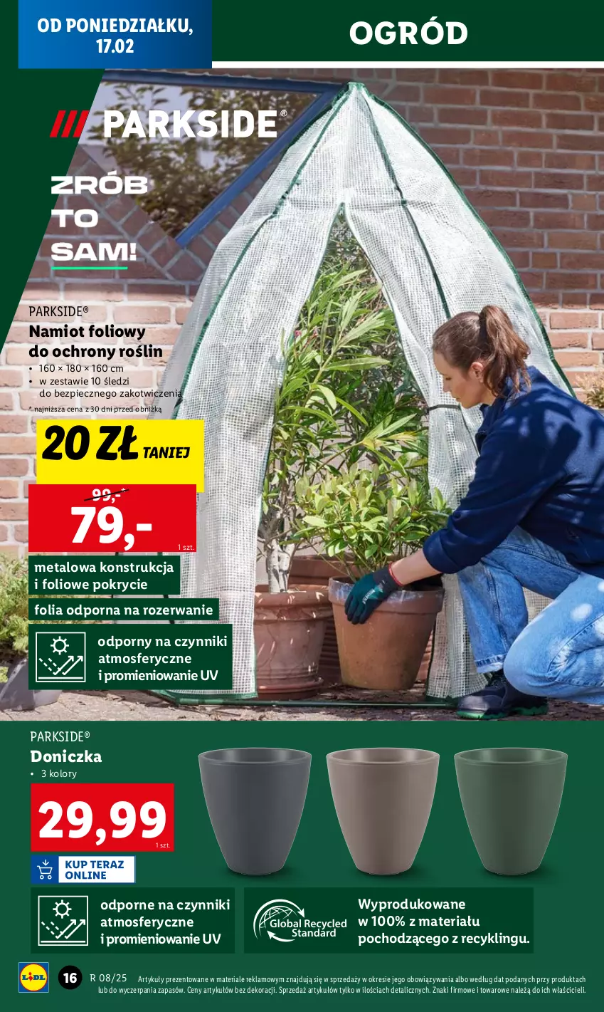 Gazetka promocyjna Lidl - GAZETKA - ważna 17.02 do 22.02.2025 - strona 16 - produkty: Namiot, Ogród, Parkside, Piec, Por