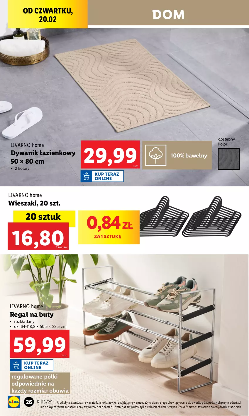 Gazetka promocyjna Lidl - GAZETKA - ważna 17.02 do 22.02.2025 - strona 26 - produkty: Buty, Dywan, Dywanik, Dywanik łazienkowy, Ivar, Regał, Wieszak