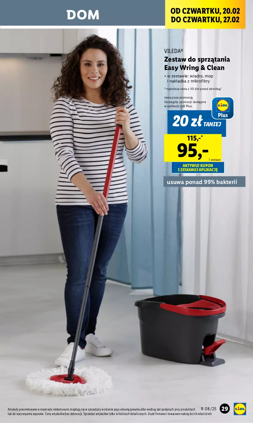 Gazetka promocyjna Lidl - GAZETKA - ważna 17.02 do 22.02.2025 - strona 29 - produkty: Mop, Vileda, Wiadro