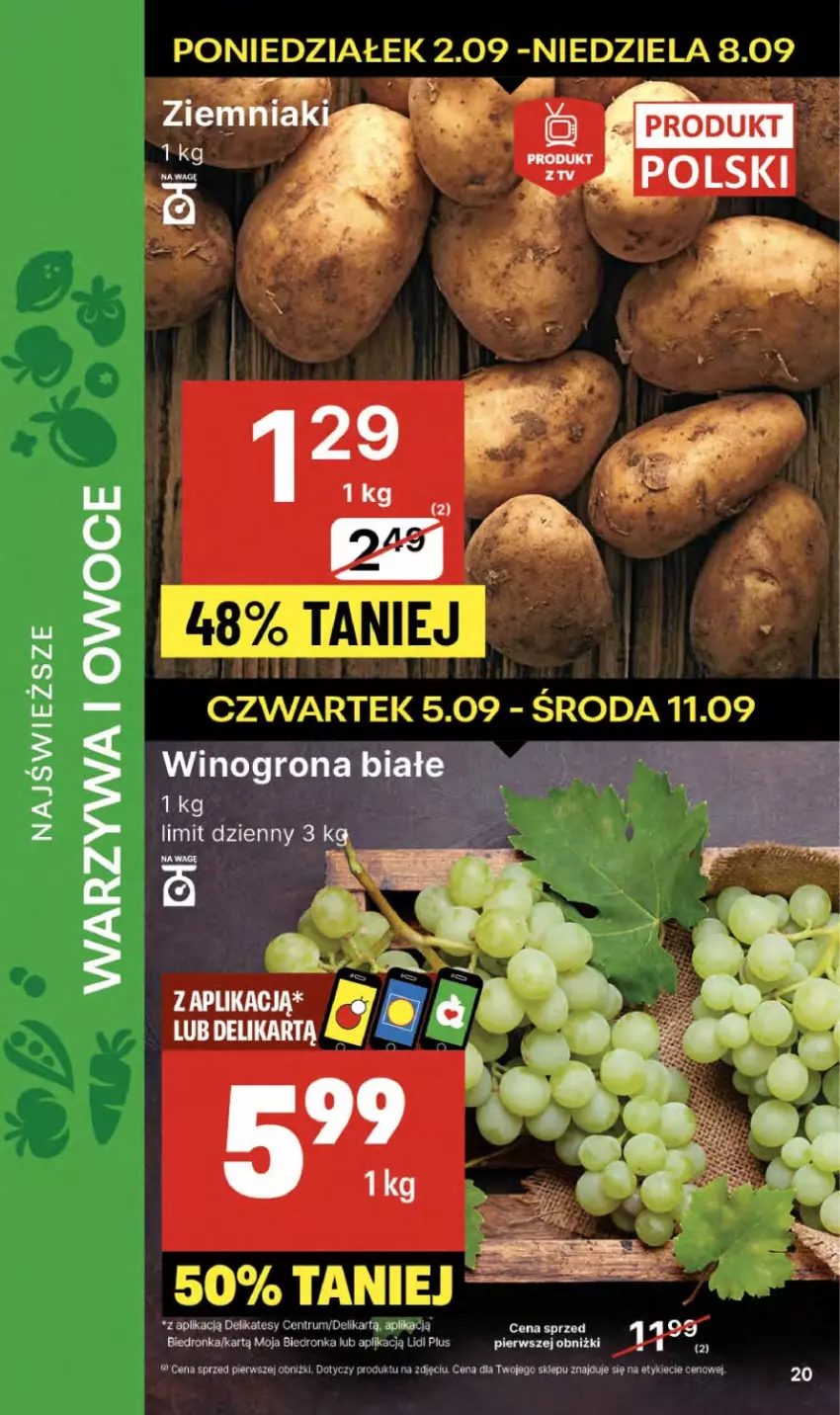 Gazetka promocyjna Delikatesy Centrum - NOWA GAZETKA Delikatesy Centrum od 5 września! 5-11.09.2024 - ważna 05.09 do 11.09.2024 - strona 20 - produkty: Dron, Owoce, Rum, Warzywa, Warzywa i owoce, Wino, Winogrona