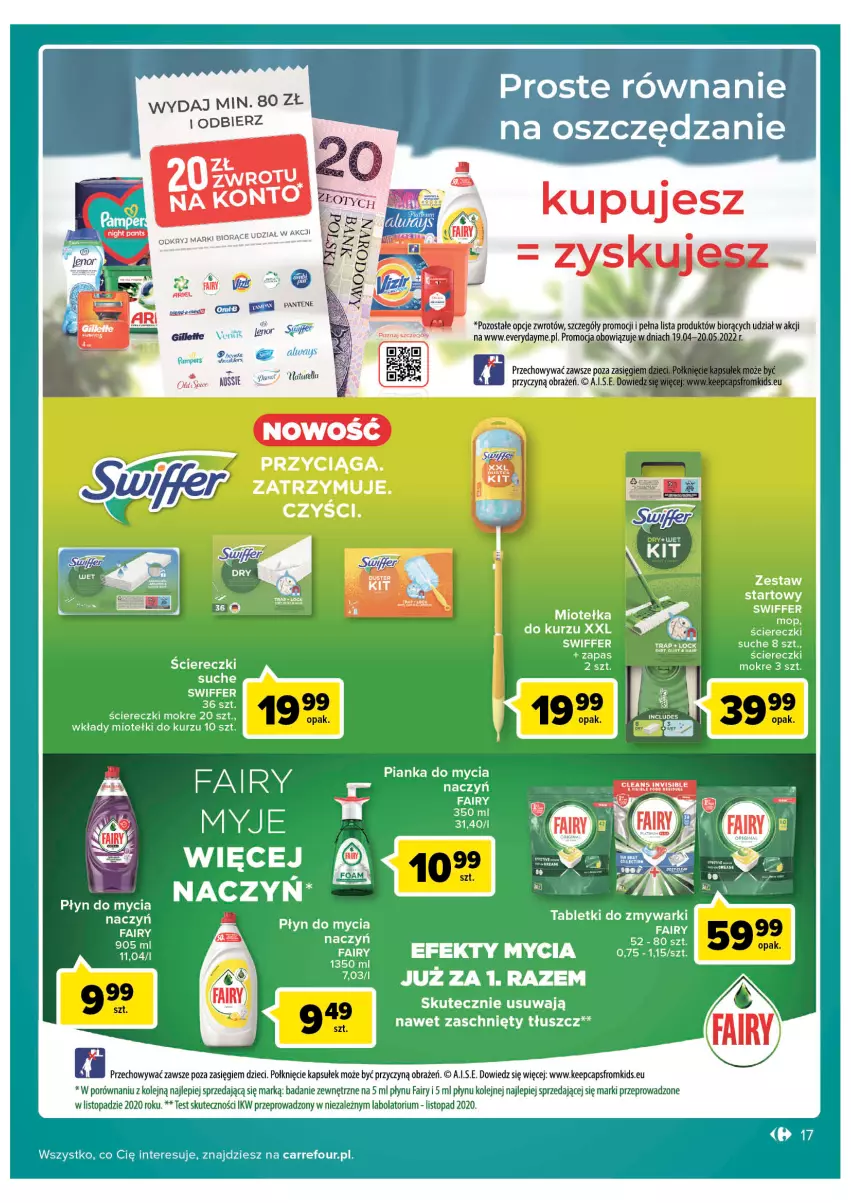 Gazetka promocyjna Carrefour - Gazetka Carrefour - ważna 19.04 do 30.04.2022 - strona 17 - produkty: Do mycia naczyń, Dzieci, Fa, Fairy, Olej, Płyn do mycia, Por, Tablet, Top