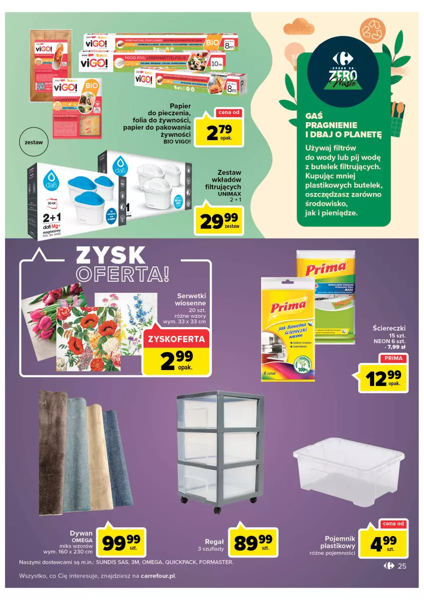 Gazetka promocyjna Carrefour - Gazetka Carrefour - ważna 19.04 do 30.04.2022 - strona 25 - produkty: Dywan, Prima, Regał, Ser, Serwetki