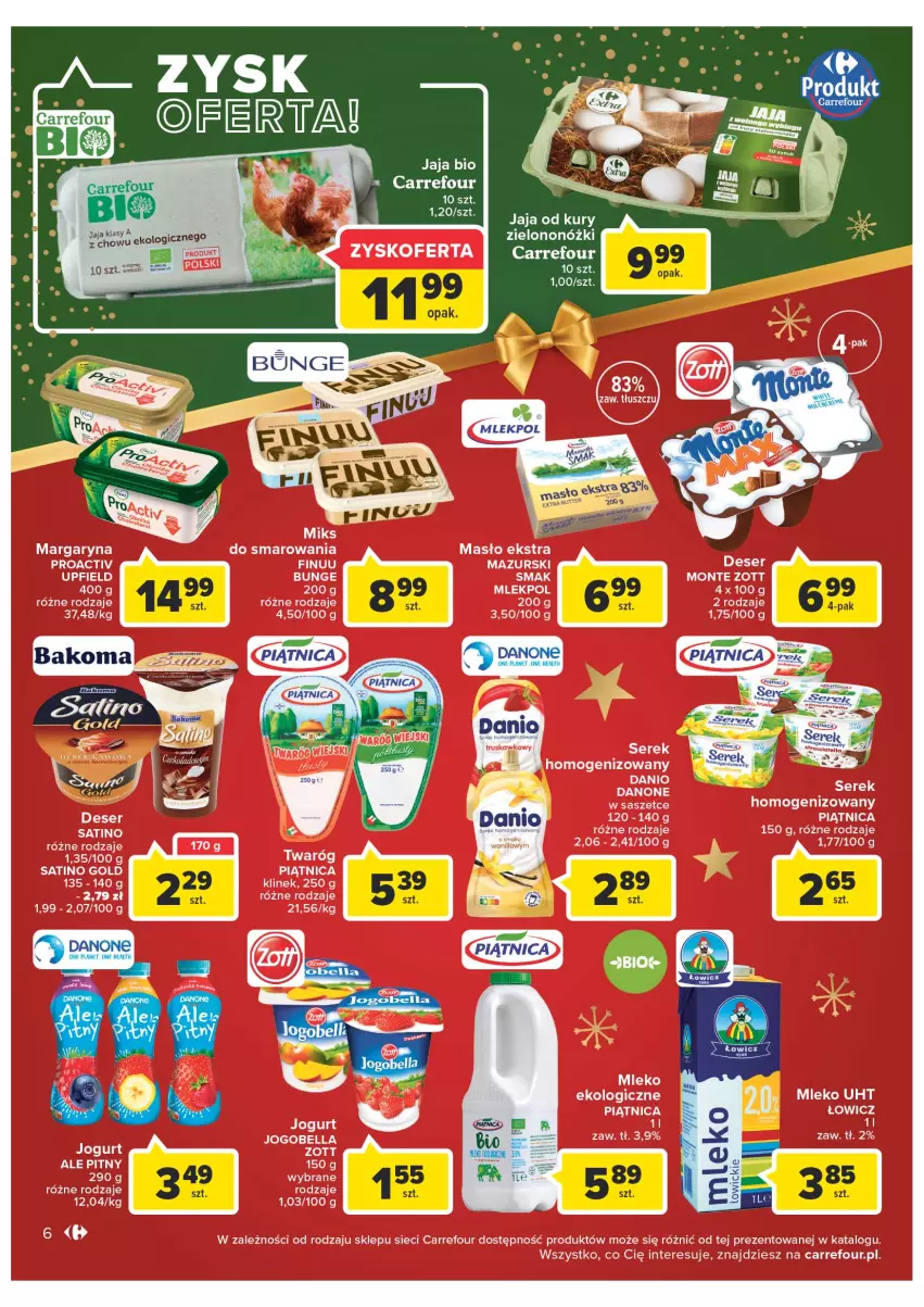 Gazetka promocyjna Carrefour - Gazetka Market - ważna 19.12 do 24.12.2022 - strona 6 - produkty: AEG, Bakoma, Danio, Danone, Jaja, Masło, Piątnica