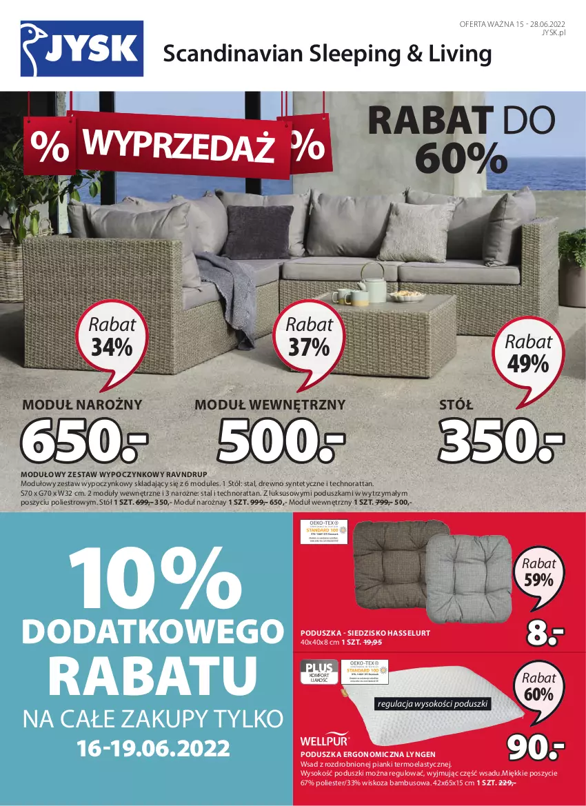 Gazetka promocyjna Jysk - Oferta tygodnia - ważna 15.06 do 28.06.2022 - strona 2 - produkty: Poduszka, Siedzisko, Sok, Stół