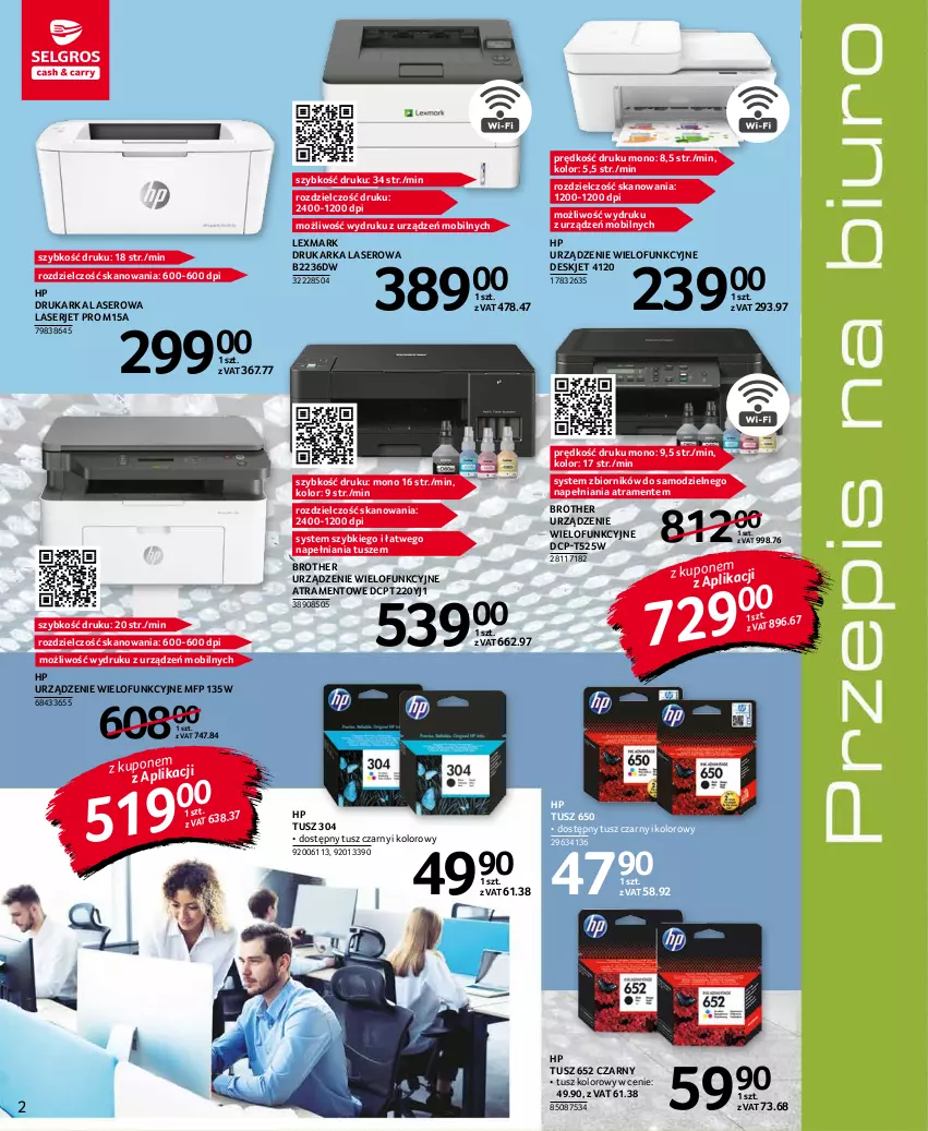 Gazetka promocyjna Selgros - Katalog Biuro - ważna 16.09 do 29.09.2021 - strona 2 - produkty: Brother, Drukarka, HP, Mobil, Ser, Tusz, Urządzenie wielofunkcyjne