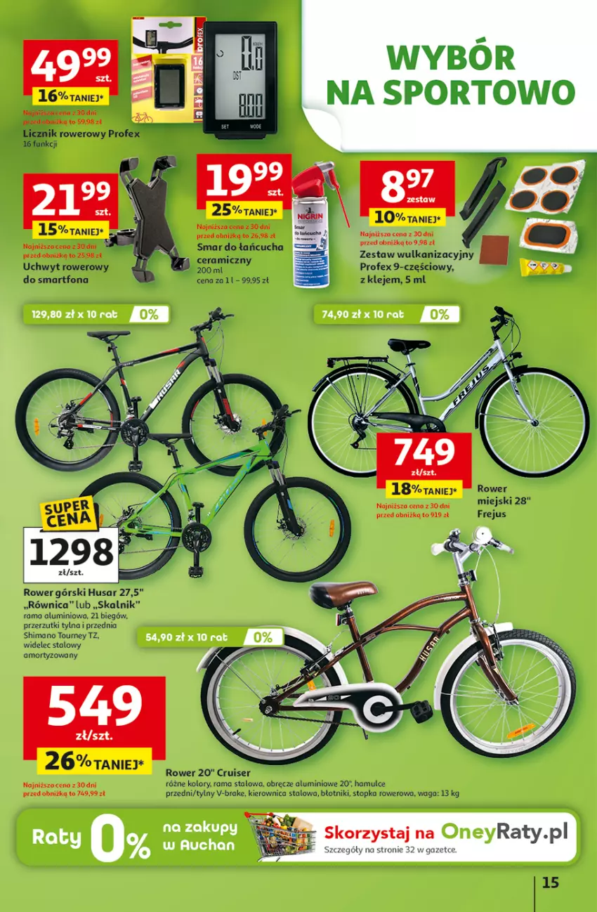 Gazetka promocyjna Auchan - Gazetka 30 Lat Hipermarket Auchan - ważna 31.03 do 04.04.2026 - strona 15 - produkty: Kierownica, Klej, Por, Rama, Rower, Ser, Smartfon, Sport, Top, Waga, Widelec