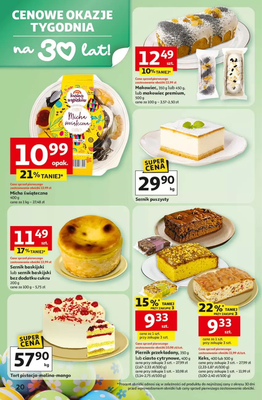Gazetka promocyjna Auchan - Gazetka 30 Lat Hipermarket Auchan - ważna 31.03 do 04.04.2026 - strona 20 - produkty: Makowiec, Piernik, Ser