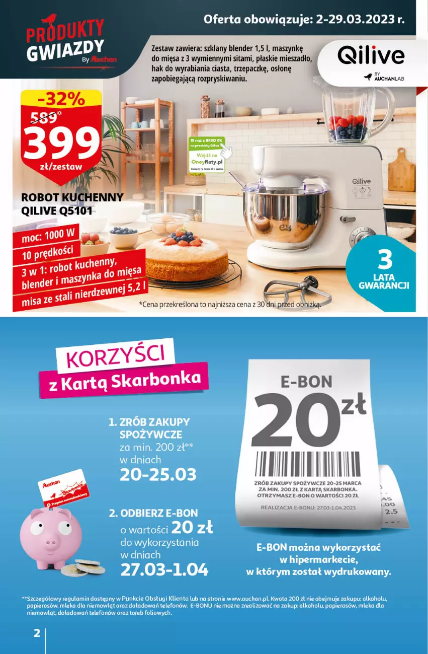 Gazetka promocyjna Auchan - Gazetka Oferta Rewelacyjne słodkości Hipermarket Auchan - ważna 16.03 do 22.03.2023 - strona 2 - produkty: Blender, Mieszadło