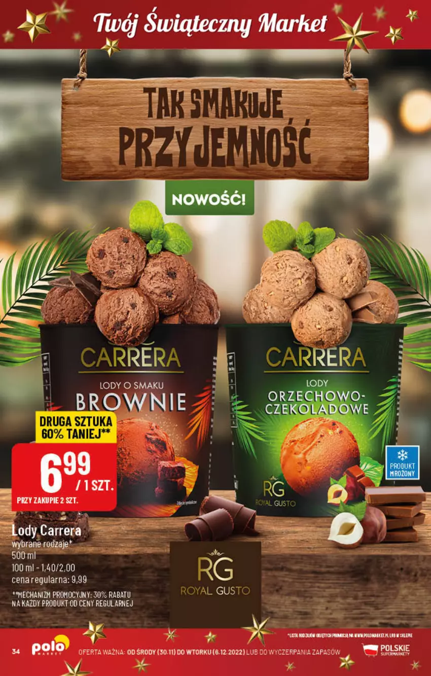 Gazetka promocyjna PoloMarket - Gazetka pomocyjna - ważna 30.11 do 06.12.2022 - strona 34 - produkty: Brownie, Carrera, Lody