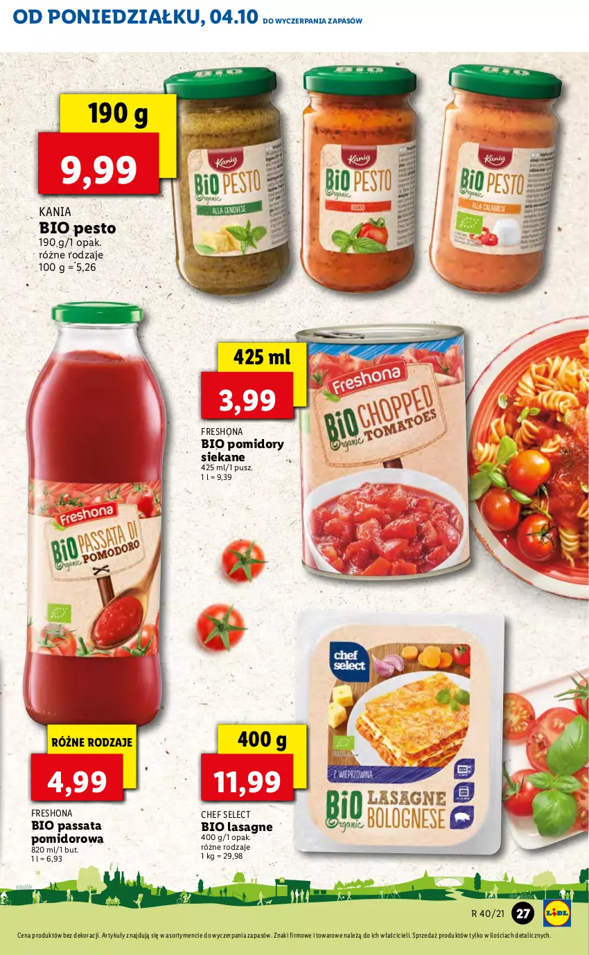 Gazetka promocyjna Lidl - GAZETKA - ważna 04.10 do 06.10.2021 - strona 27 - produkty: Lasagne, Pesto, Pomidory