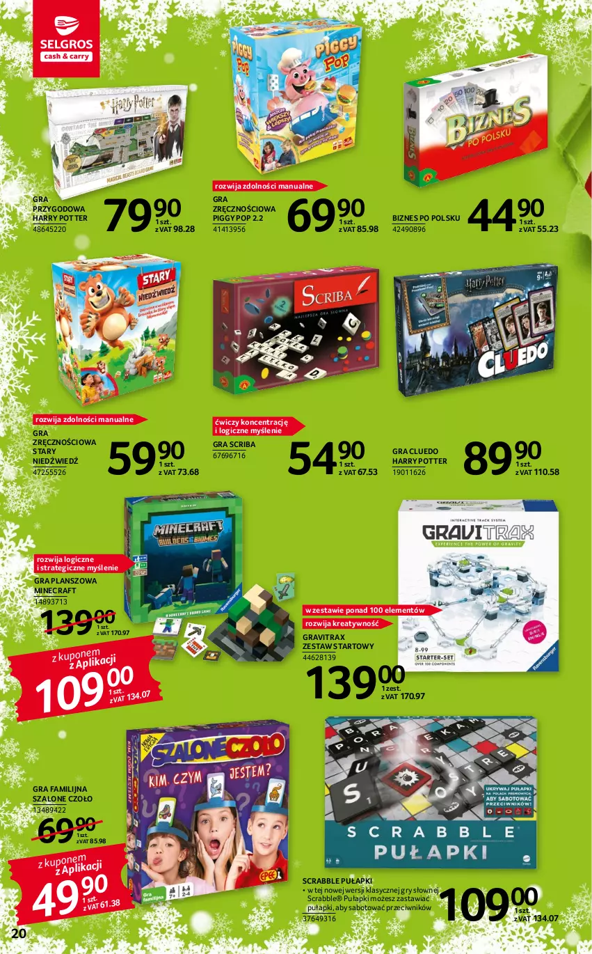 Gazetka promocyjna Selgros - Katalog Zabawki - ważna 22.04 do 31.12.2022 - strona 20 - produkty: Fa, Gra, Gra familijna, Gravitrax, Gry, Harry Potter, Minecraft, Scrabble, Szal