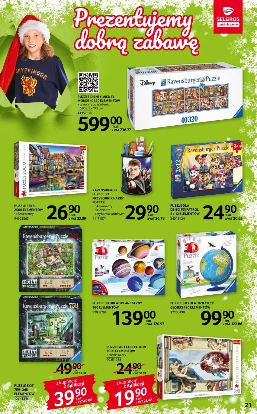 Gazetka promocyjna Selgros - Katalog Zabawki - ważna 22.04 do 31.12.2022 - strona 21 - produkty: Burger, Disney, Dzieci, Harry Potter, Psi Patrol, Puzzle, Ravensburger