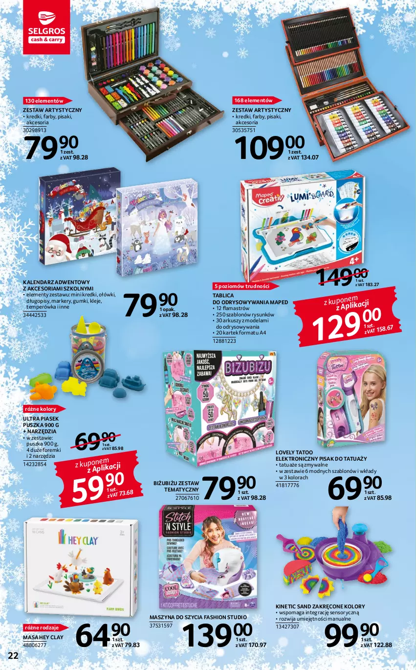 Gazetka promocyjna Selgros - Katalog Zabawki - ważna 22.04 do 31.12.2022 - strona 22 - produkty: Długopis, Fa, Foremki, Gra, Hey Clay, Kalendarz, Kalendarz adwentowy, Klej, Lovely, Marker, Szyna