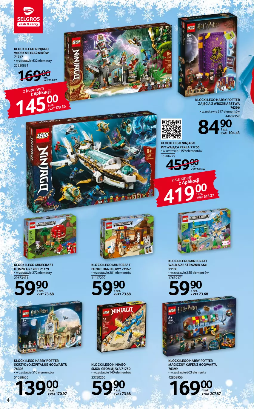 Gazetka promocyjna Selgros - Katalog Zabawki - ważna 22.04 do 31.12.2022 - strona 4 - produkty: Harry Potter, Klocki, LEGO, LEGO Harry Potter, LEGO Minecraft, LEGO Ninjago, Minecraft, Perła