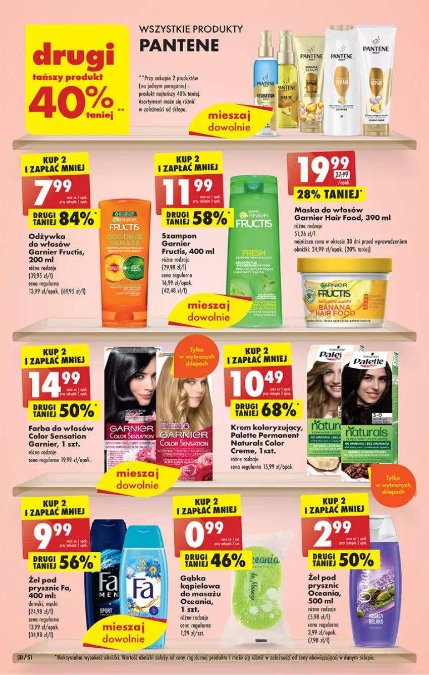 Gazetka promocyjna Biedronka - ważna 05.06 do 10.06.2023 - strona 50 - produkty: Color Creme, Fa, Farba do włosów, Fructis, Garnier, Gry, Maska, Maska do włosów, Odżywka, Palette, Pantene, Sok, Szampon