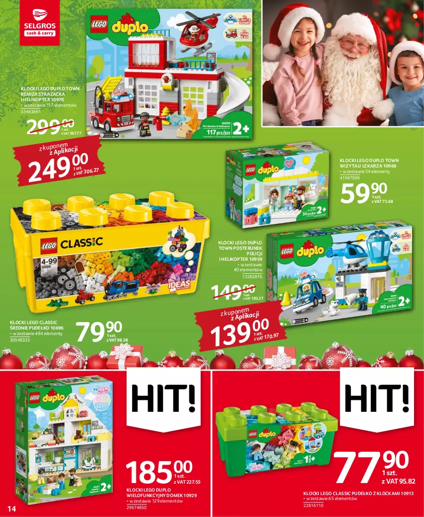 Gazetka promocyjna Selgros - Oferta przemysłowa - ważna 01.12 do 14.12.2022 - strona 14 - produkty: Helikopter, Klocki, LEGO, LEGO Classic, LEGO Duplo, Posterunek policji, Pudełko