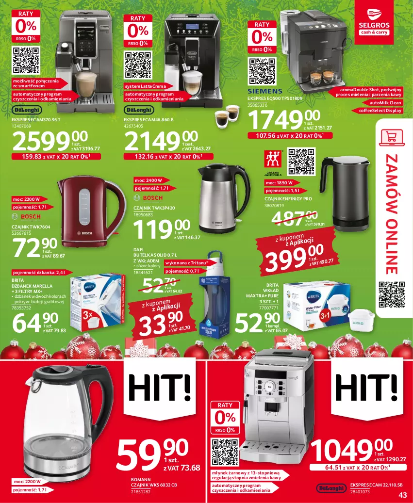 Gazetka promocyjna Selgros - Oferta przemysłowa - ważna 01.12 do 14.12.2022 - strona 43 - produkty: Brit, Brita, Czajnik, Dzbanek, Gra, Młynek, Pur, Smartfon, Top