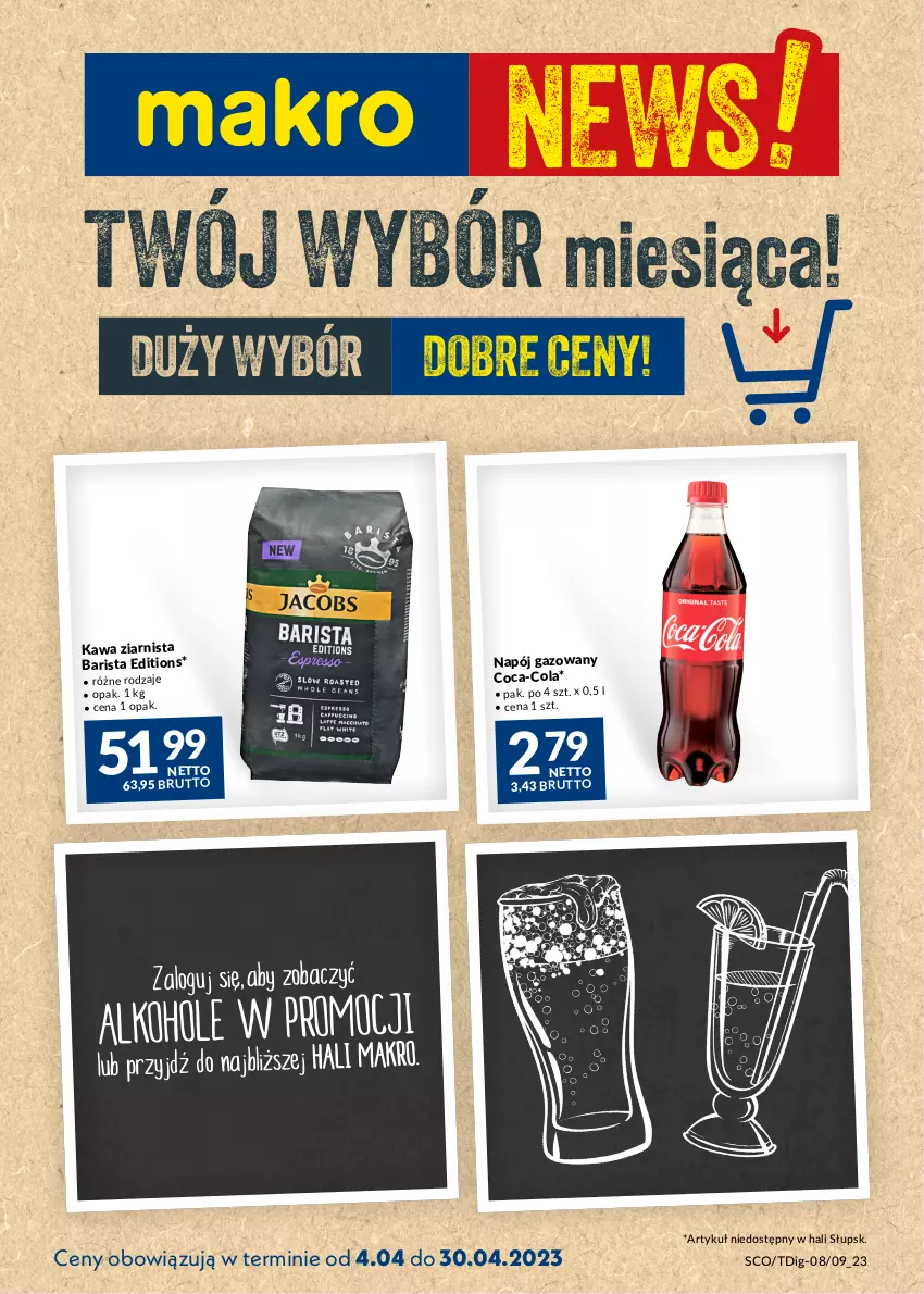 Gazetka promocyjna Makro - Najlepsze oferty - ważna 04.04 do 30.04.2023 - strona 1 - produkty: Coca-Cola, Kawa, Kawa ziarnista, Napój, Napój gazowany