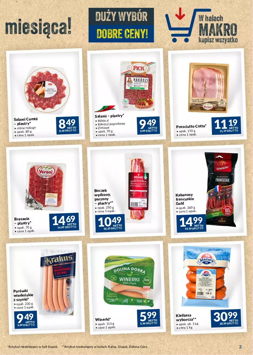 Gazetka promocyjna Makro - Najlepsze oferty - ważna 04.04 do 30.04.2023 - strona 3 - produkty: Boczek, Bresaola, Kabanos, Kiełbasa, Parówki, Prosciutto, Salami