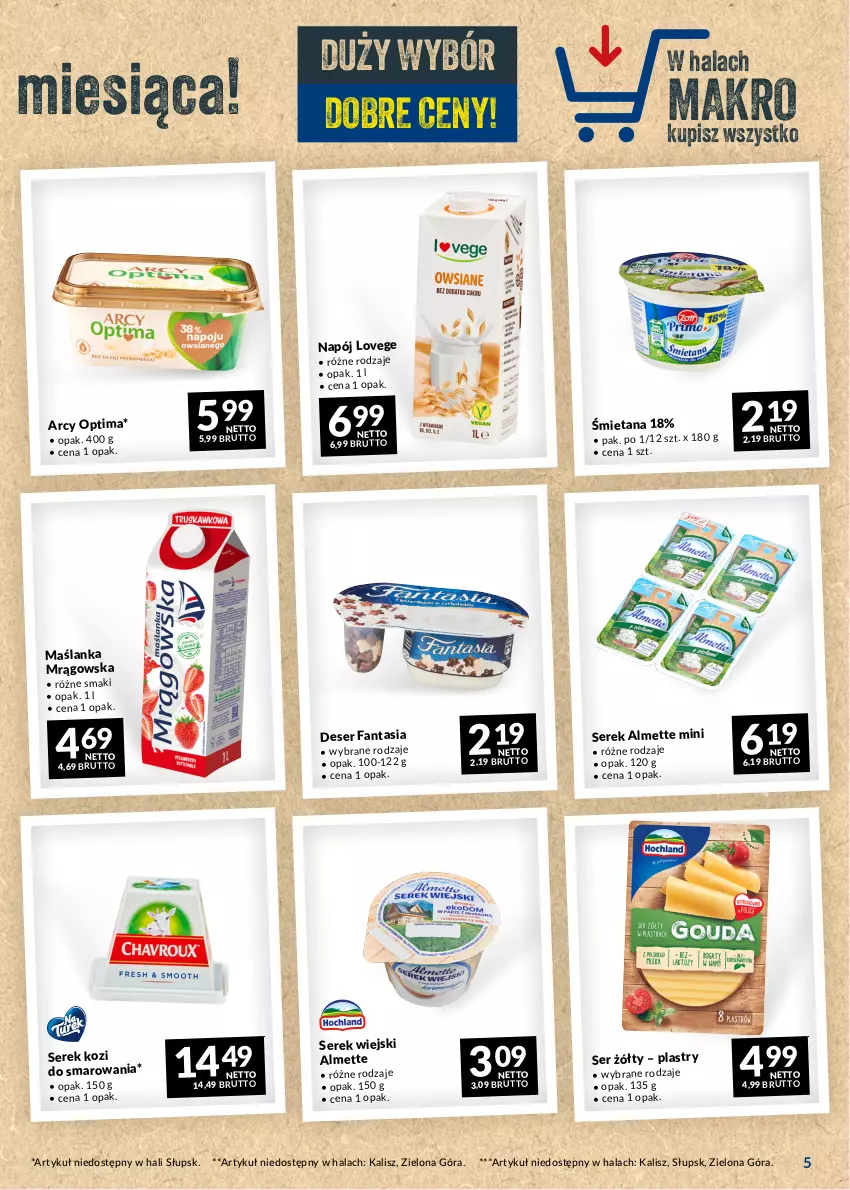 Gazetka promocyjna Makro - Najlepsze oferty - ważna 04.04 do 30.04.2023 - strona 5 - produkty: Almette, Deser, Fa, Fanta, Maślanka, Napój, Optima, Ser, Serek, Serek wiejski