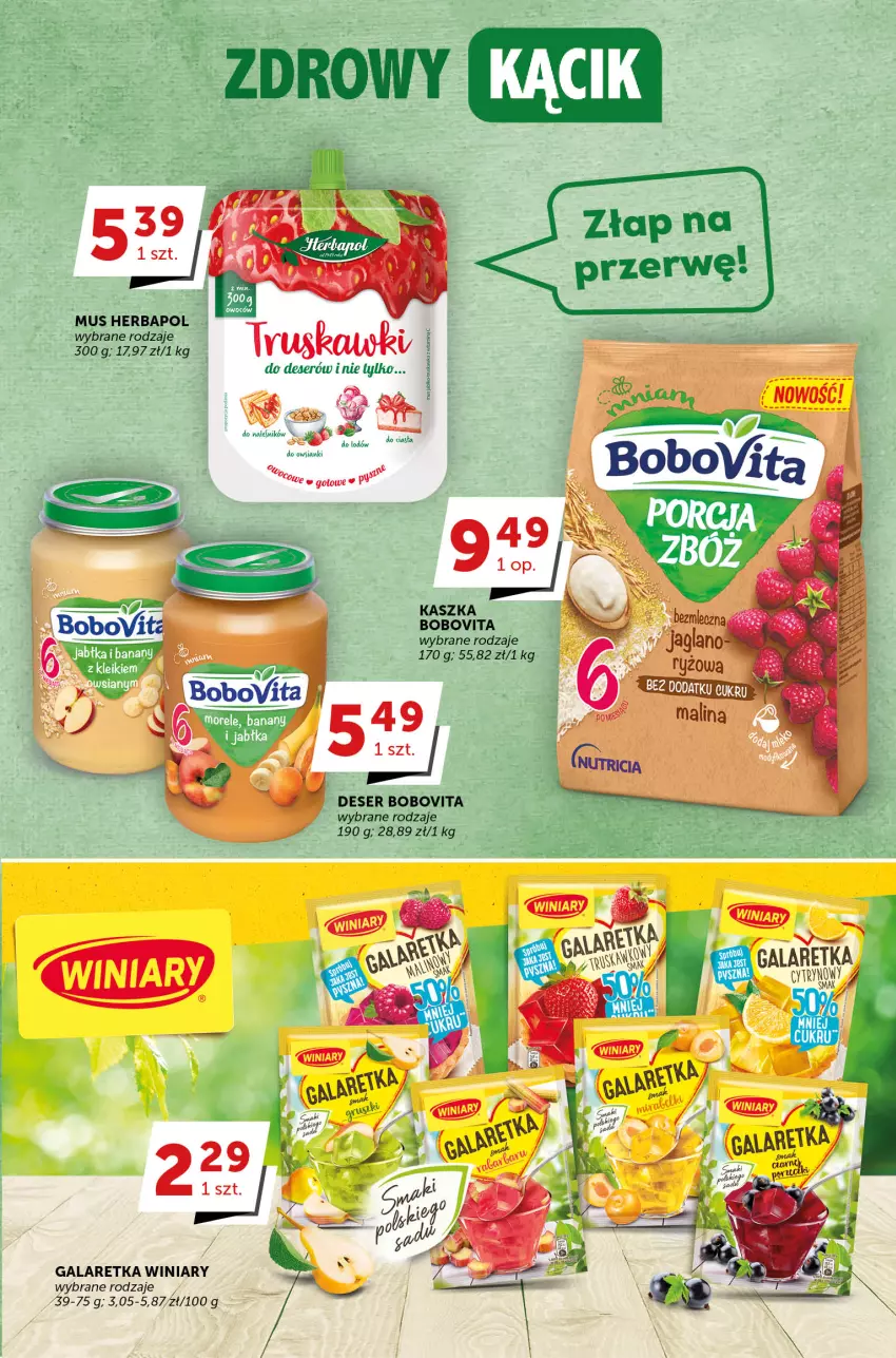 Gazetka promocyjna Groszek - ważna 18.05 do 30.05.2023 - strona 16 - produkty: BoboVita, Deser, Gala, Galaretka, Herbapol, Mus, Ser, Winiary