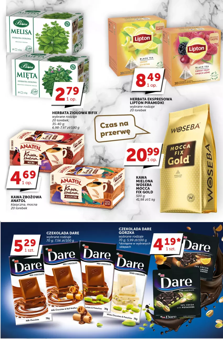 Gazetka promocyjna Groszek - ważna 18.05 do 30.05.2023 - strona 20 - produkty: Czekolada, Herbata, Kawa, Kawa mielona, Lipton, Mocca Fix Gold, Ser, Woseba