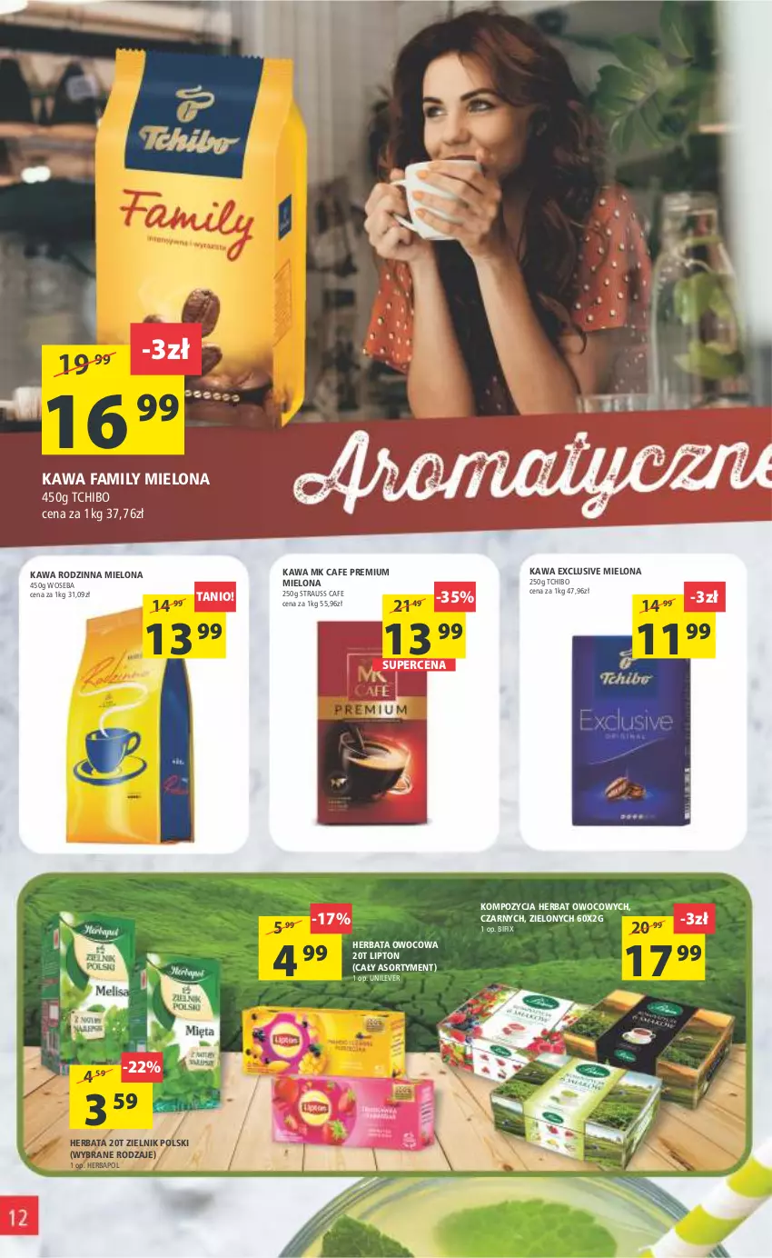 Gazetka promocyjna Arhelan - Gazetka - ważna 04.11 do 13.11.2022 - strona 12 - produkty: Fa, Herbapol, Herbata, Herbata owocowa, Kawa, Lipton, Tchibo, Woseba