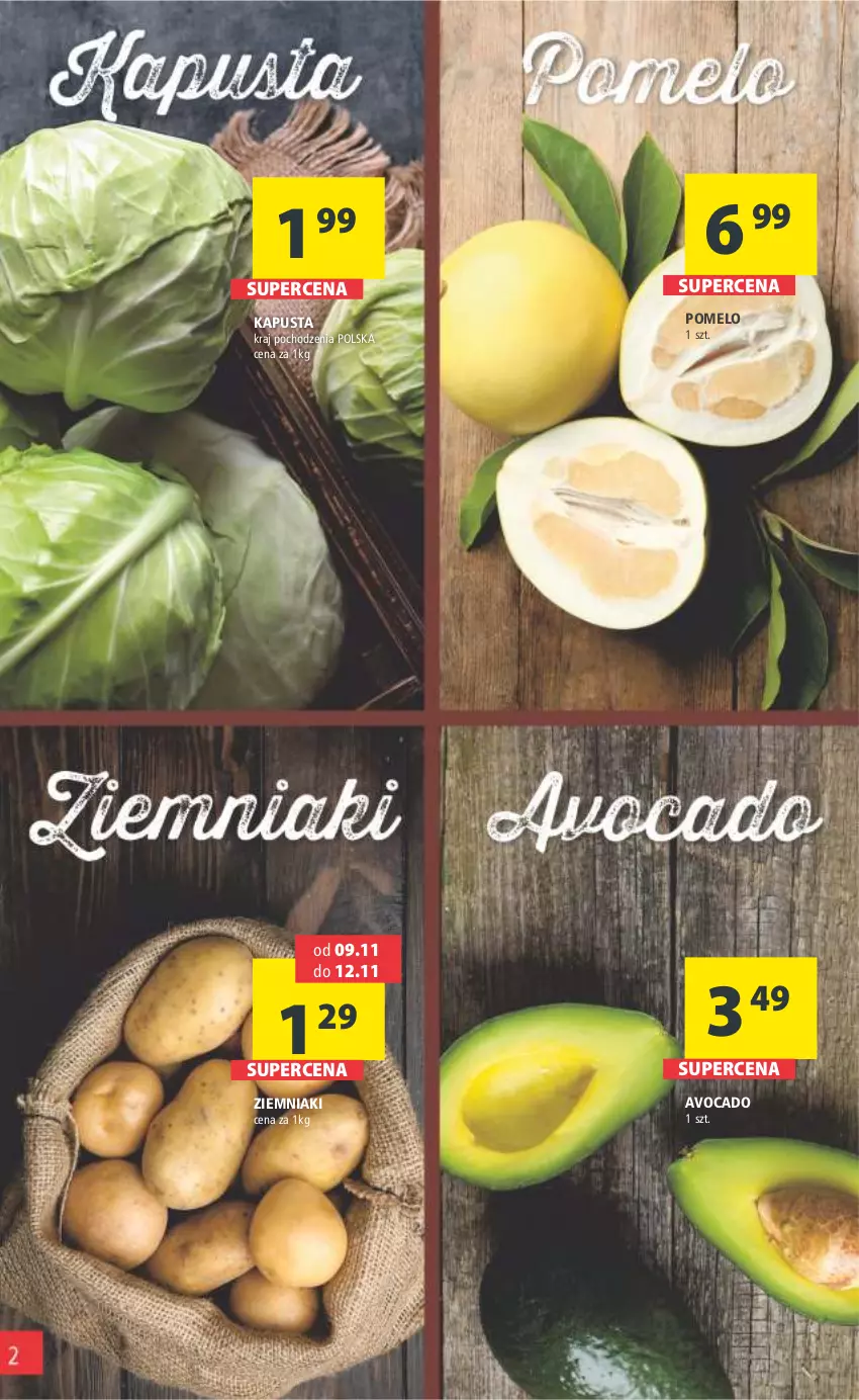 Gazetka promocyjna Arhelan - Gazetka - ważna 04.11 do 13.11.2022 - strona 2 - produkty: Avocado, Pomelo, Ziemniaki