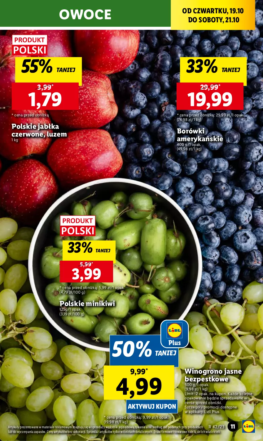 Gazetka promocyjna Lidl - GAZETKA - ważna 19.10 do 21.10.2023 - strona 17 - produkty: Jabłka, Kiwi, Minikiwi, Olej, Owoce, Wino