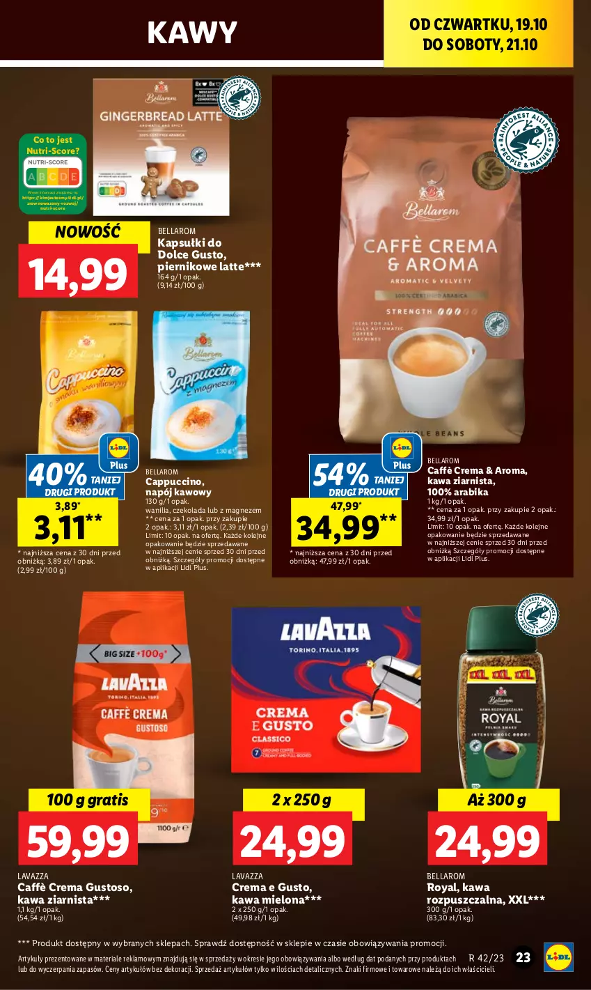 Gazetka promocyjna Lidl - GAZETKA - ważna 19.10 do 21.10.2023 - strona 29 - produkty: Bell, Bella, Cappuccino, Czekolada, Dolce Gusto, Gra, Kawa, Kawa mielona, Kawa rozpuszczalna, Kawa ziarnista, Lavazza, Magnez, Napój, Olej, Piernik, Wazon