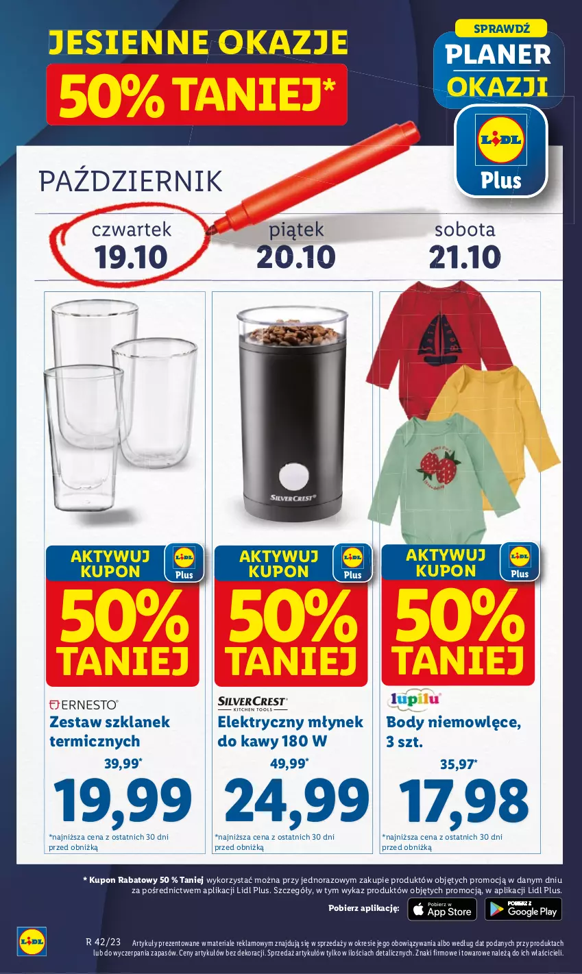 Gazetka promocyjna Lidl - GAZETKA - ważna 19.10 do 21.10.2023 - strona 8 - produkty: Body, Młynek, Młynek do kawy