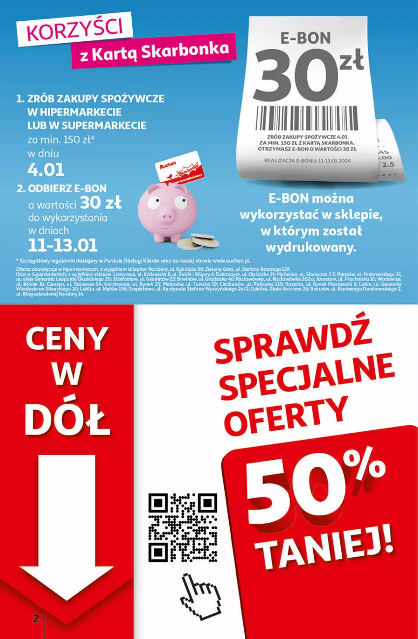 Gazetka promocyjna Auchan - Gazetka Ceny w dół Część 1 Hipermarket Auchan - ważna 03.01 do 10.01.2024 - strona 2